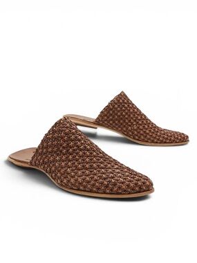 Cydwoq Orient vintage knit leather mules 38